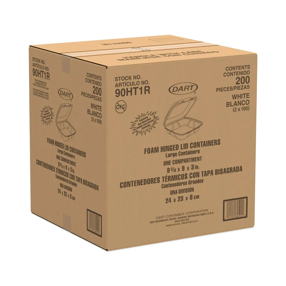 Dart Large 1-Comprtmnt Carryout Foam Food Trays