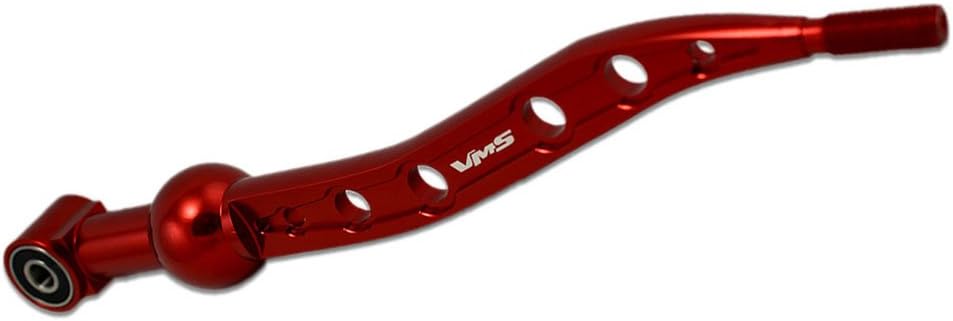 VMS Racing Dual Bend SHORT THROW SHIFTER in RED CNC Aluminum for Honda Civic (88-00) and Del Sol (93-97) EK EK4 EK9 EM1 EF EF9 EG EG6 EJ1 D15 D16 B16 B18 JDM 88 89 90 91 92 93 94 95 96 97 98 99 00 1988 1989 1990 1991 1992 1993 1994 1995 1996 1997 199