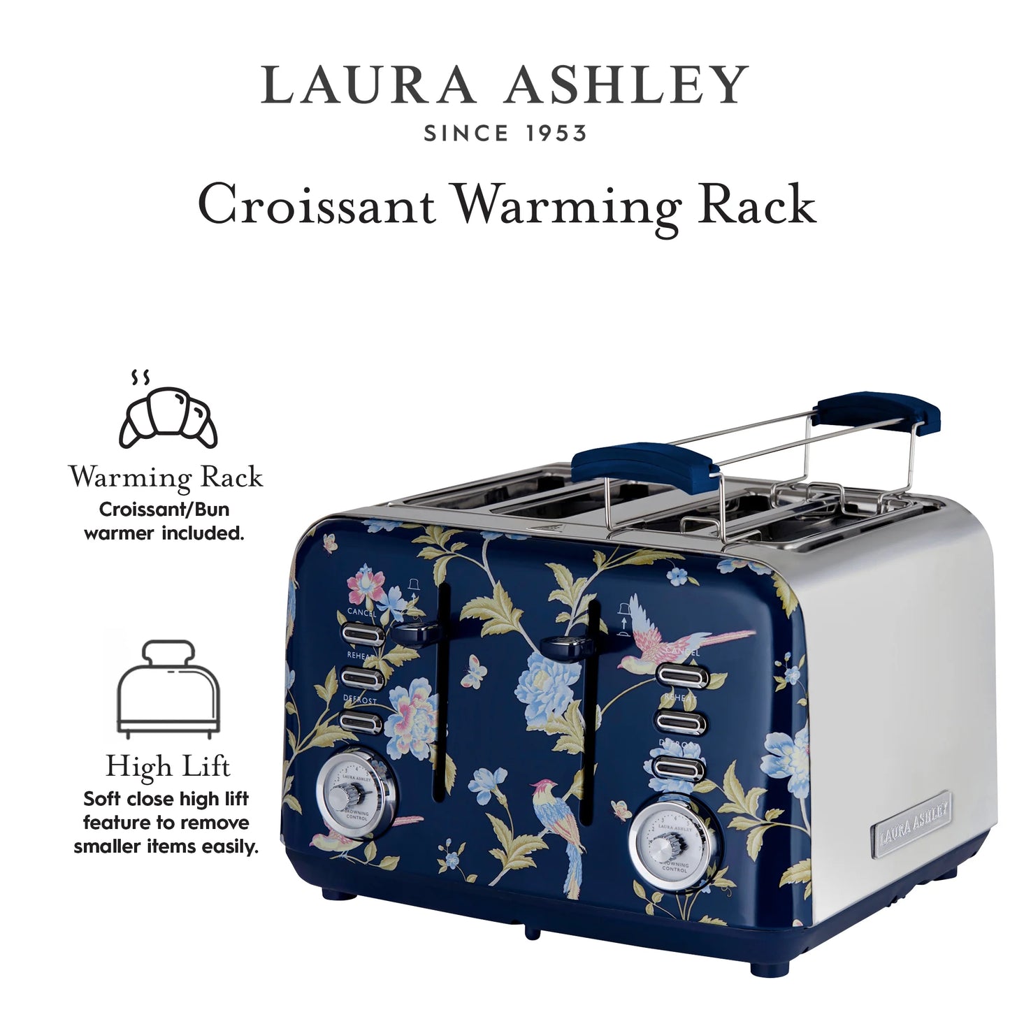 Laura Ashley 4-Slice Toaster, Elveden Navy
