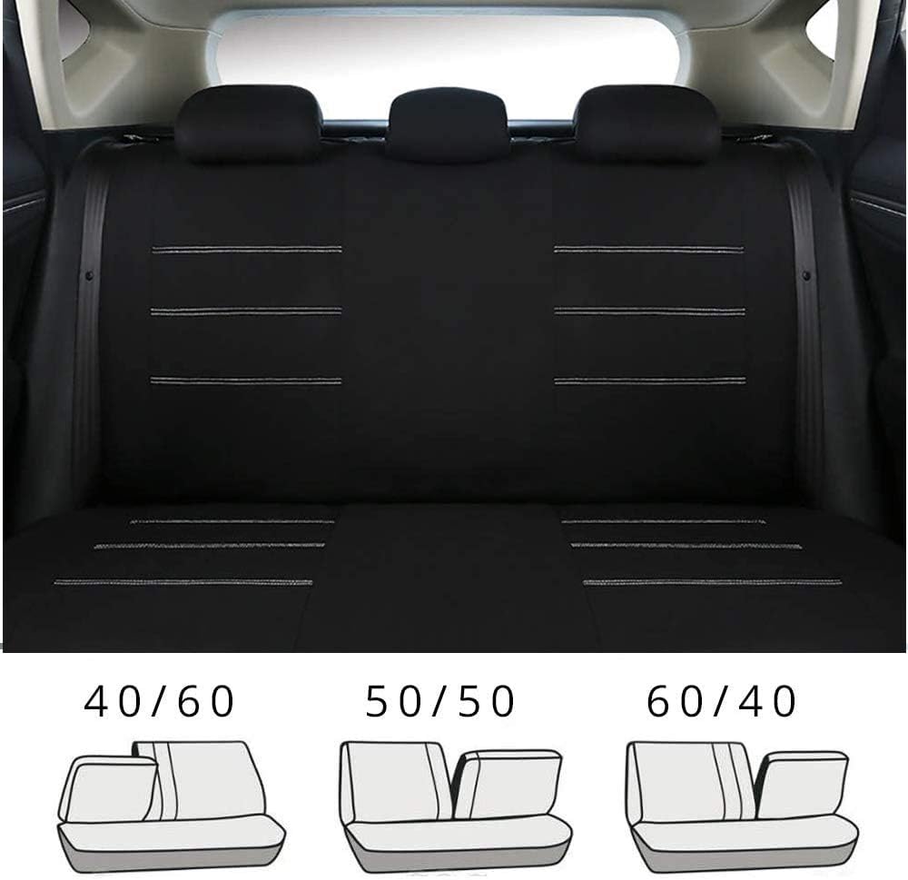 AUTOYOUTH Front Bucket Car Seat Covers for Truck, SUV Butterfly Embroidery, Polyester Cloth Universal Fit Car Accessories ¨C 4PCS, Black