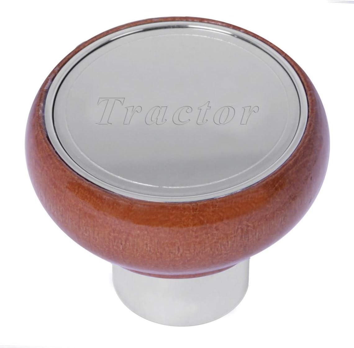 GG Grand General 96021 Wood Air Valve Control Knob with Stainless Steel Tractor Script