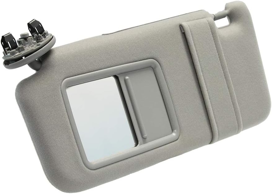 Right Passenger Side Sun Visor Replacement for 2007 2008 2009 2010 2011 Toyota Camry & Camry Hybrid Without Sunroof (Gray)