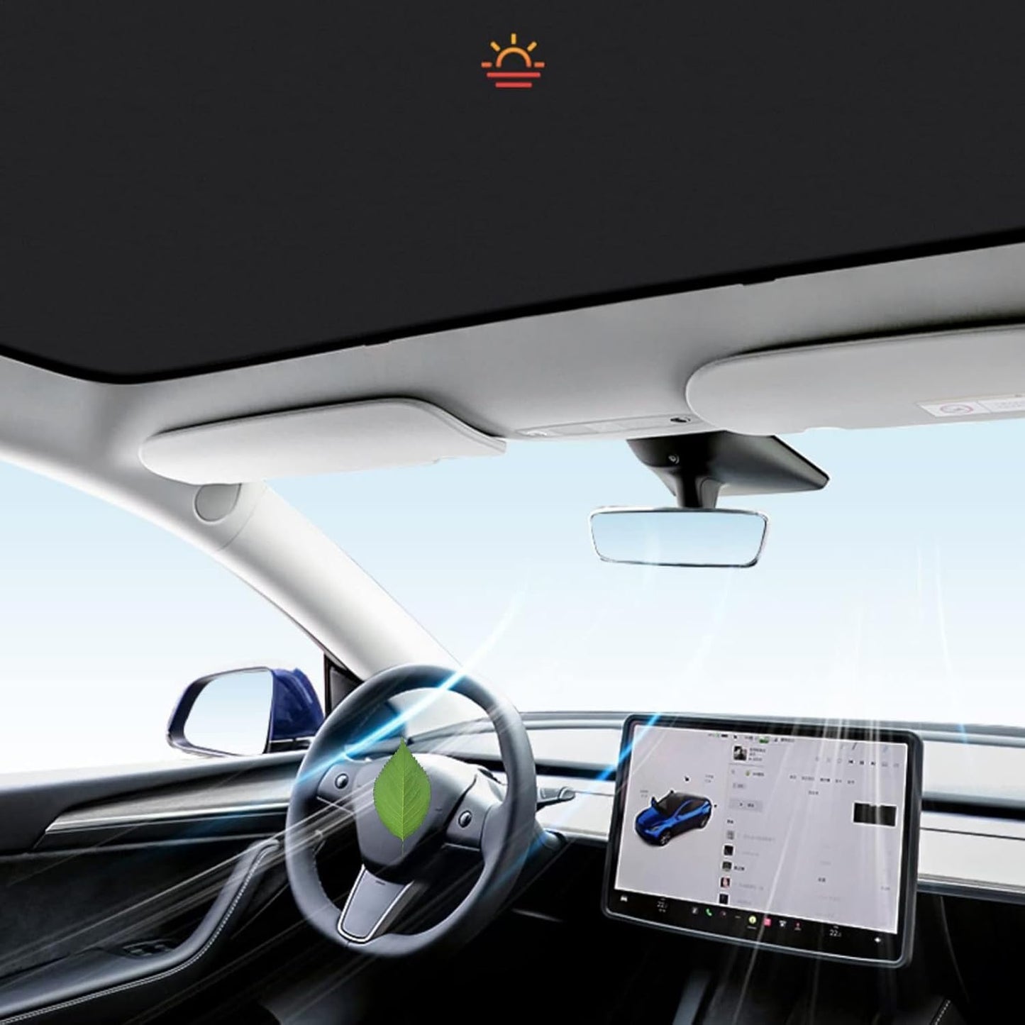 FITEV Sunshade Roof Windows Shade for Tesla Model Y Reject UV/Heat Won't Sag Glass Roof Sunshade Fit for Model Y Accessories 2024-2020 (Set of 2)