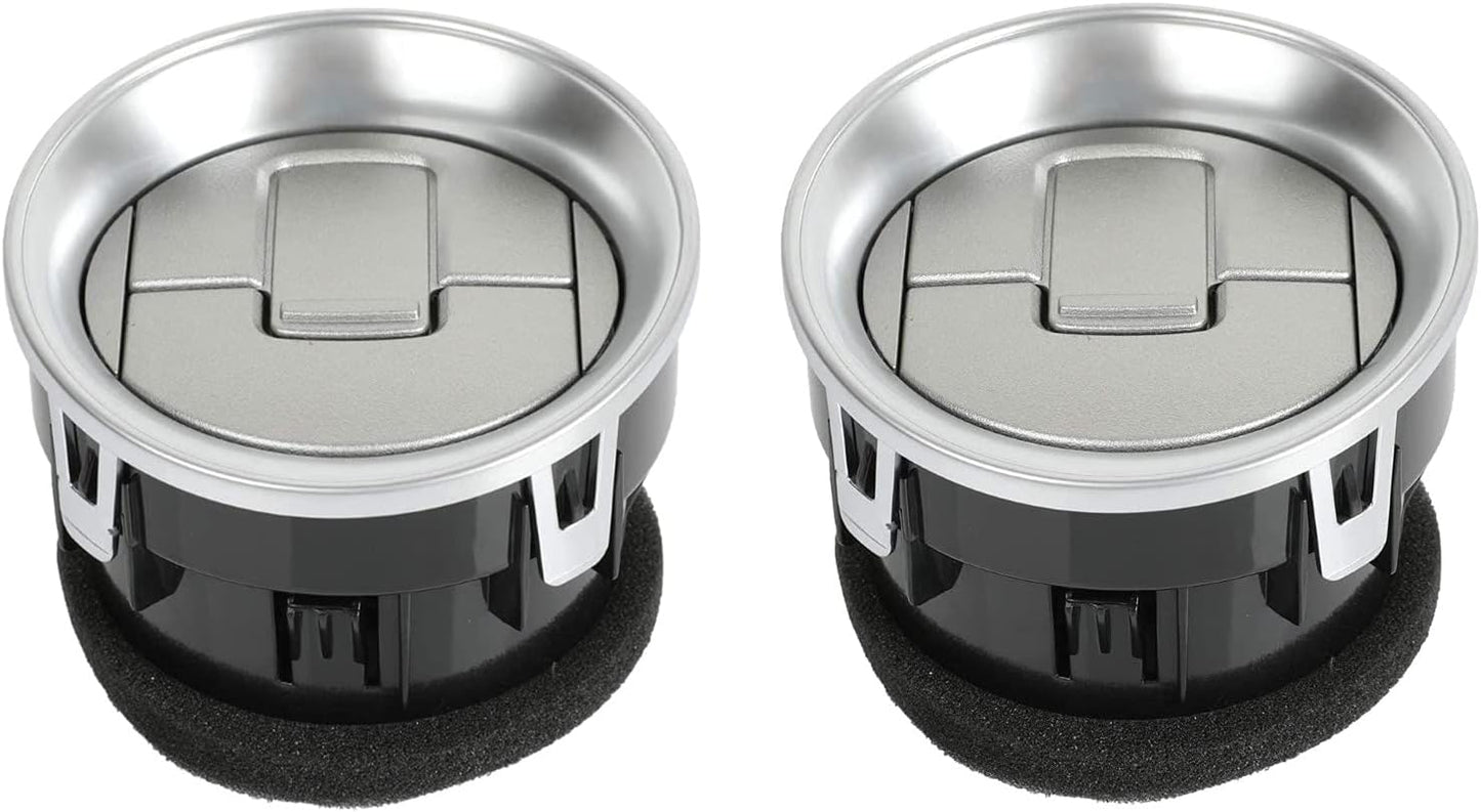 Set of 2 Dash Board Air Vent/HVAC Vent Fits for 09-14 Ford F-150 LOBO (Chrome w/Obsidian Metallic), Replaces OEM 9L3Z-19893-CA, 75301C-2