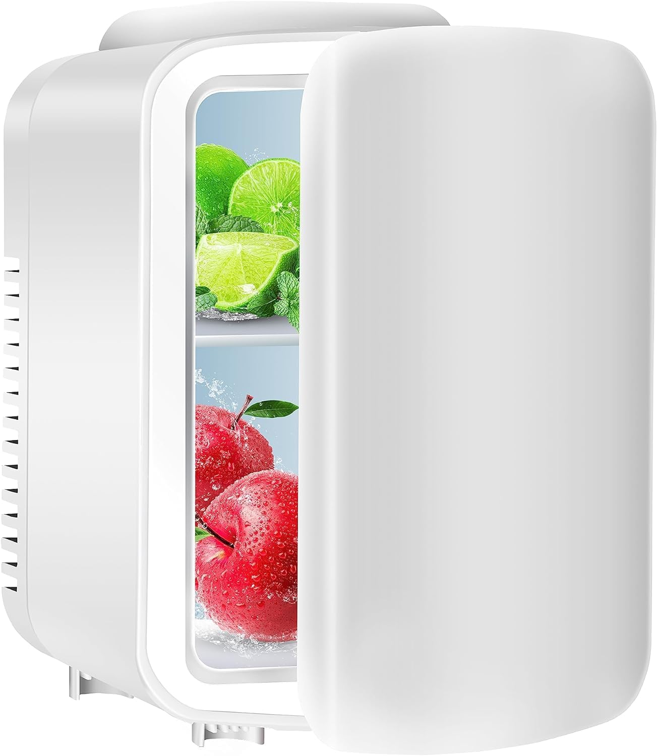 Simple Deluxe Mini Fridge, 4L/6 Can Portable Cooler & Warmer Freon-Free Small Refrigerator, Provide Compact Storage for Skincare, Beverage, Food, Cosmetics, for Bedroom, Office, Dorm, Black