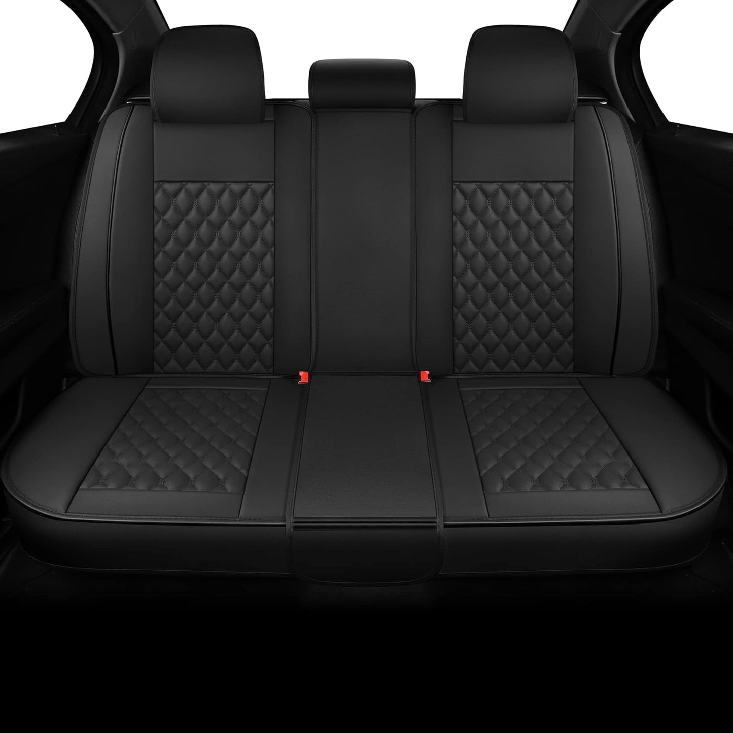 Vankerful Car Seat Covers Front Pair,Universal Fit for Most Cars,SUV,Sedans and Pick-up Trucks,Automotive Faux Leather Vehicle Cushion Covers(Front Pair,Black/Blue)