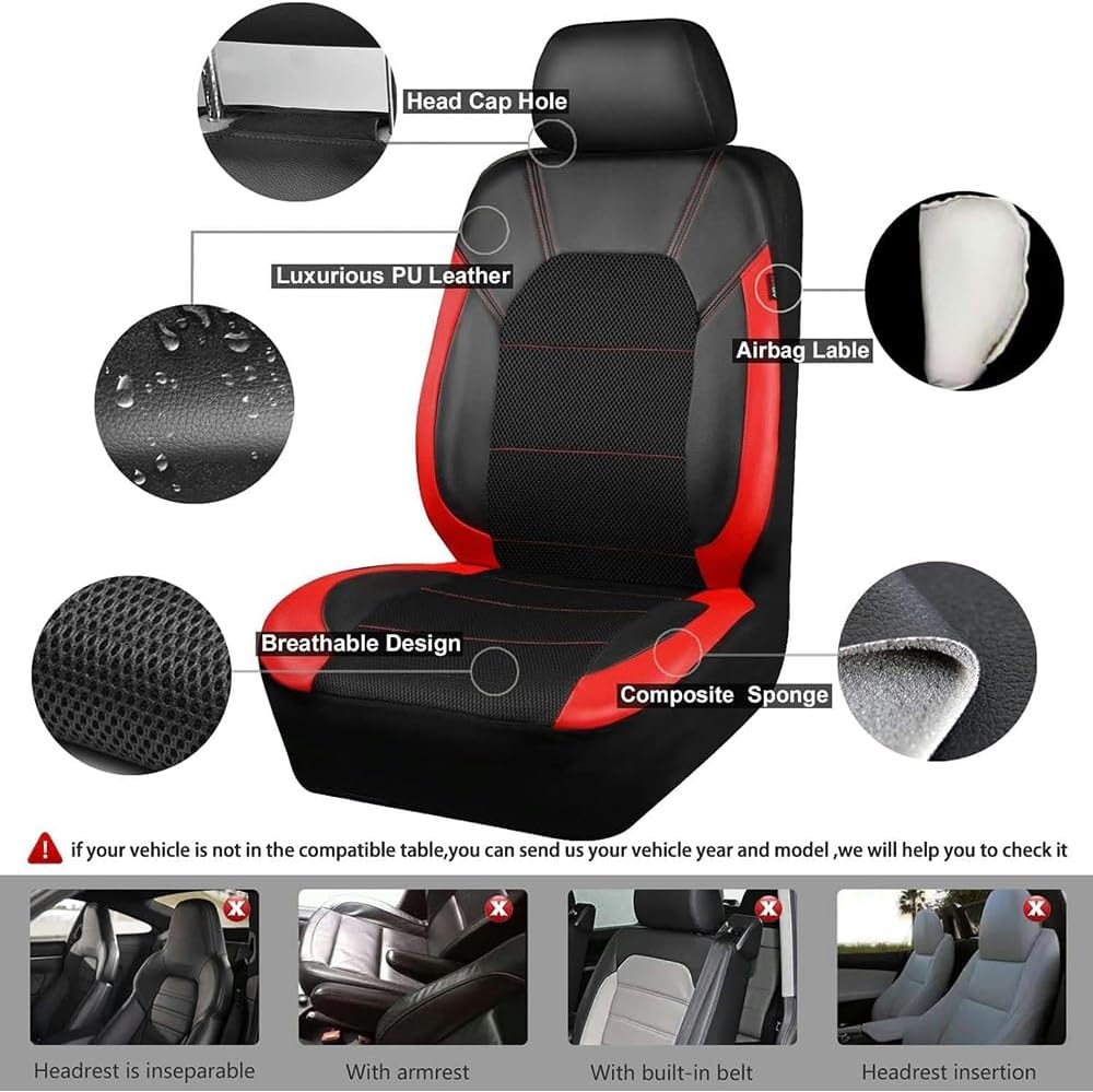 Car Seat Cover Sets 5 Seats for Hyundai Kona Hybrid SX2 2024 2025,Full Surround Breathable Seat Covers Adjustable Seat Protector Front Rear Seat Covers Seat Cushion,D