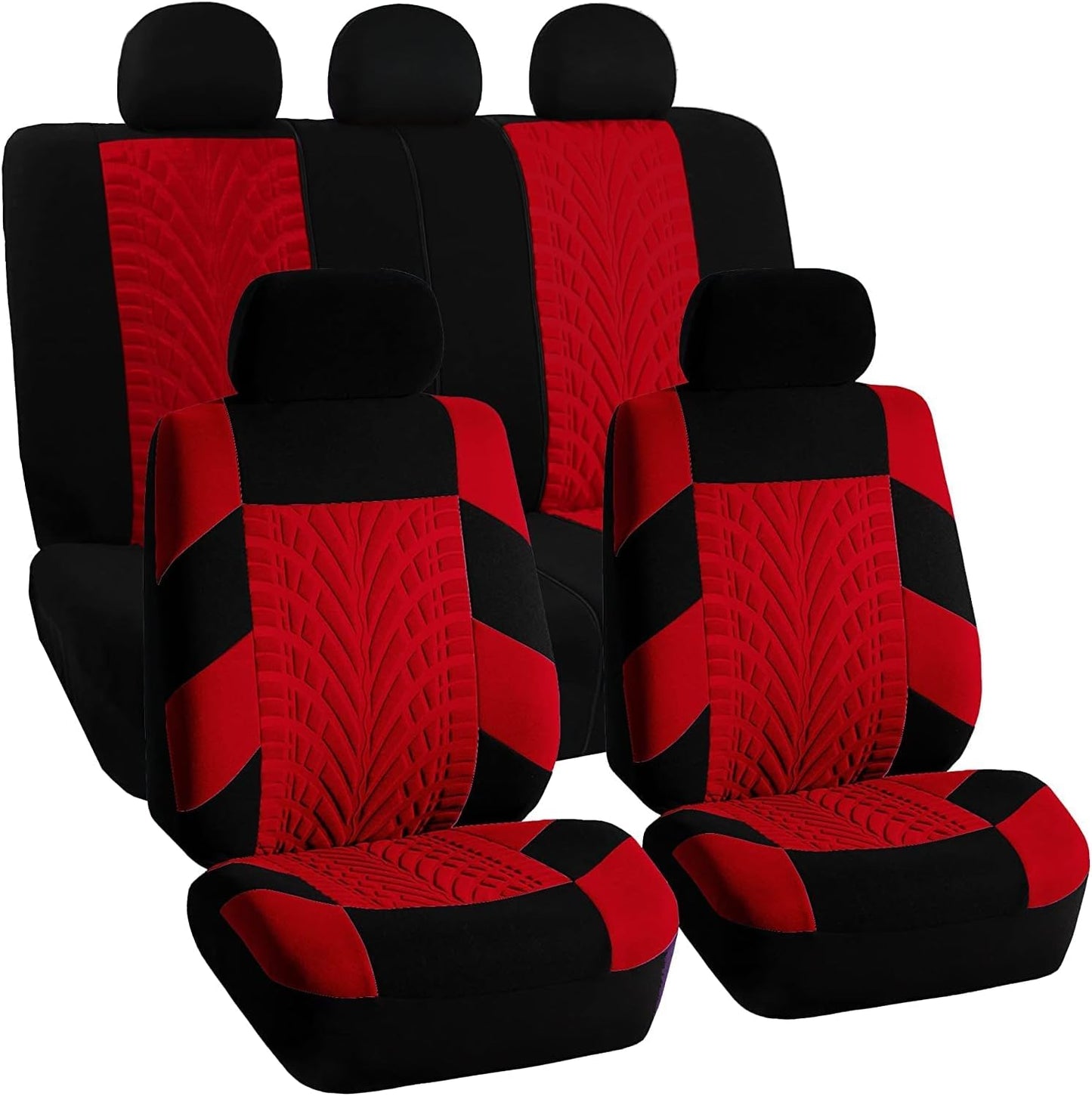 FH Group Car Seat Covers Full Set Premium Cloth - Universal Fit, Automotive, Low Back Front Washable Seat Covers, Airbag Compatible, Split Bench Rear Seat for SUV, Sedan Beige