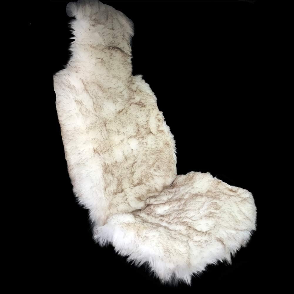 1Pc Faux Sheepskin Wool Fur Car Seat Cover for Cars SUV Trucks Universal Fit, Soft Plush Synthetic Wool Buck Fur Car Seat Cushions by FLMaples(Black)