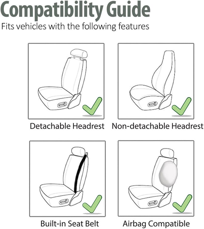 FH-FB202102 Black Leatherette Seat Cushion Pads Seat Covers for Cars