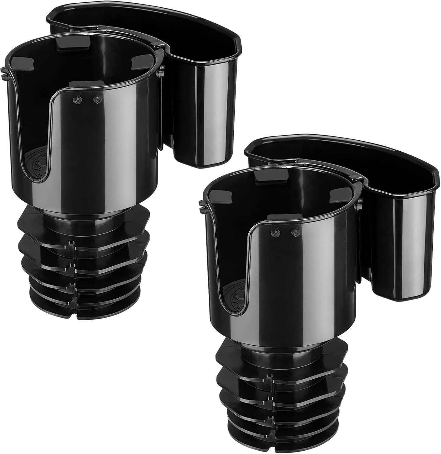 JOYTUTUS Upgraded Car Cup Holder Expander with Offset Base, Compatible YETI, Hydro Flask, Nalgene, for Hold 18-40 oz Bottles and Mugs, Other in 3.4''-3.8'' (2 Pack), Black
