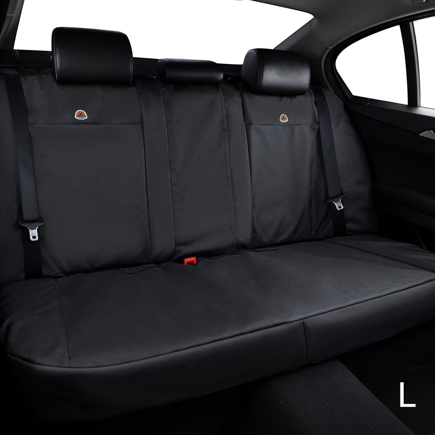 Coverado Waterproof Car Back Seat Cover, Oxford Rear Seat Cover for Car Back Seat Protector for Kids & Dogs, Universal Fit for Cars SUVs Trucks and Vans(L,Black)