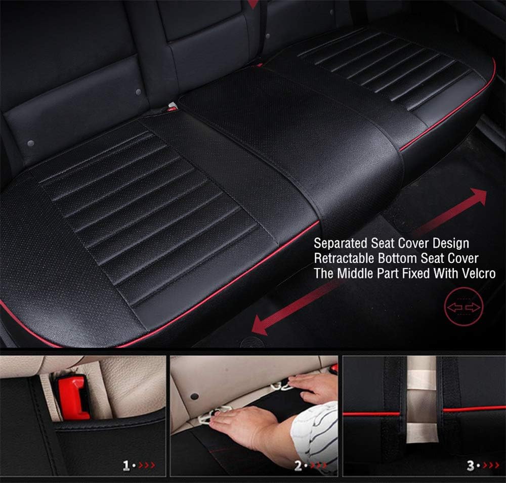 HONCENMAX Car Seat Cover, Cushion Pad Mat Protector for Auto, Universal for Sedan Hatchback SUV, Car Interior Accessories - 2 Front & 1 Rear Seat Cover