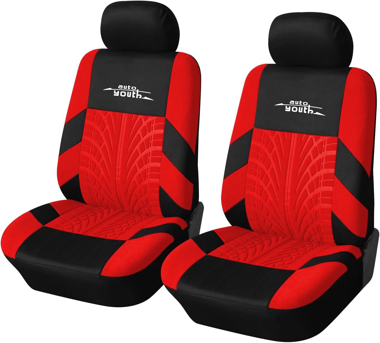 AUTOYOUTH Car Seat Covers for Front Seats, Breathable and Washable Bucket Seat Covers for Cars, Truck, SUV, Vans Airbag Compatible Automotive Interior Covers, Orange