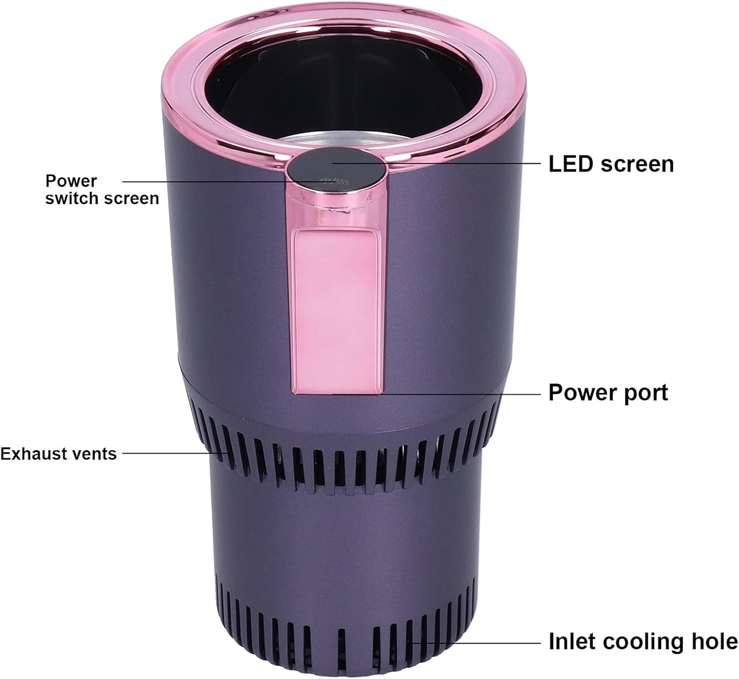 Car Cup Cooler Warmer, 2 in 1 Cooling Heating Mug Holder Cigarette Lighter Powered with LCD Display DC12V Keep Beverage Cool Warm Road Tripper