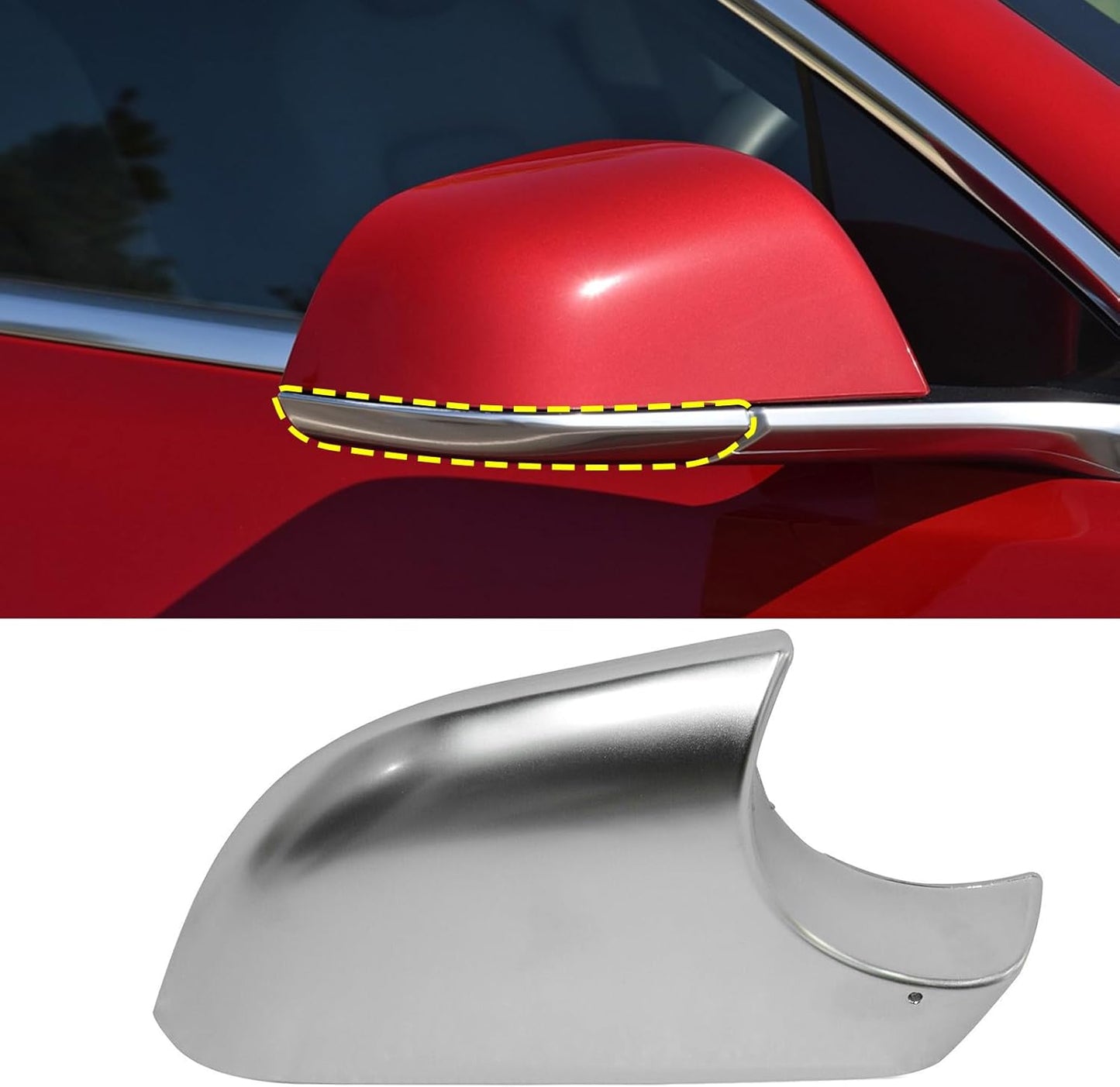Jaronx Compatible with Tesla Model Y Mirror Bottom Cover 2018-2024, Right Passenger Side Rearview Mirror Lower Base Trim Base Cover Replacement for Tesla Model Y Accessories (Right)