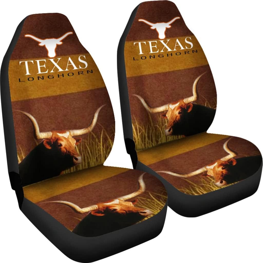 pawlice Amazing Texas Longhorn Cattle (Cow) Print Car Seat Covers Universal Fit Car Seat Covers - Amazing Texas Longhorn Cattle (Cow) Print Car Seat Covers