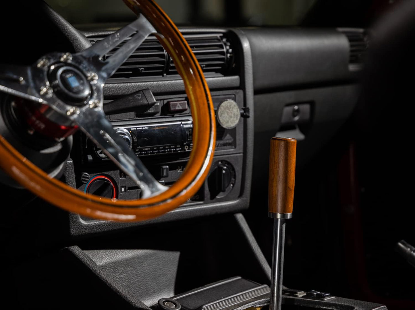Mishimoto Tall Steel Core Wood Shift Knob, Walnut Wood