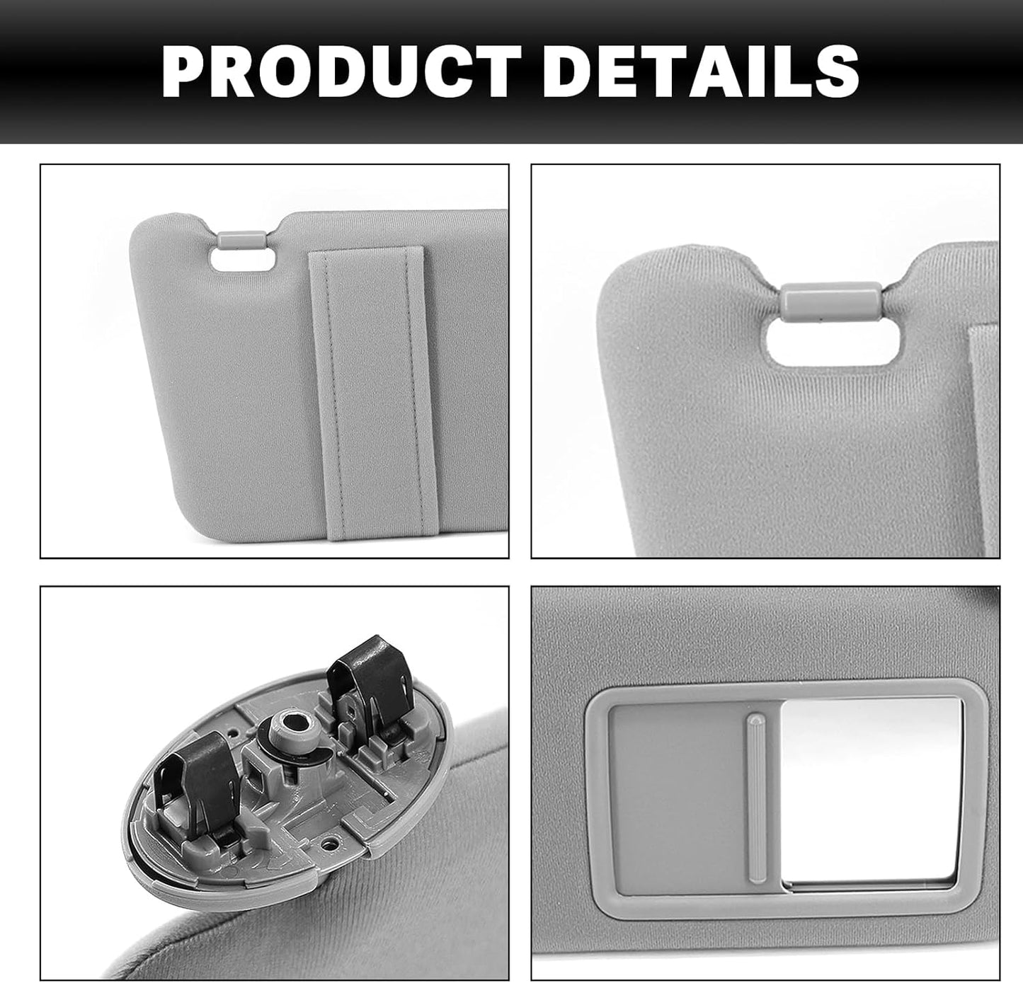 USTAR Light Gray Sun Visor Compatible with Toyota Camry 2006 2007 2008 2009 2010 2011 Without Lights Right Passenger Replaces 74310-06750-B0