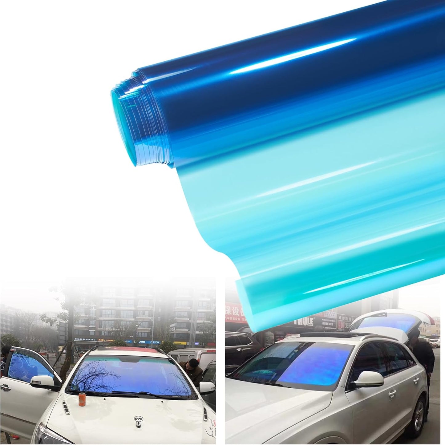 Dark Blue Chameleon Windshield Tint Car Window Foils Solar Protection Film Windshield Sun Shade Tint Film 29.5'' x 118''
