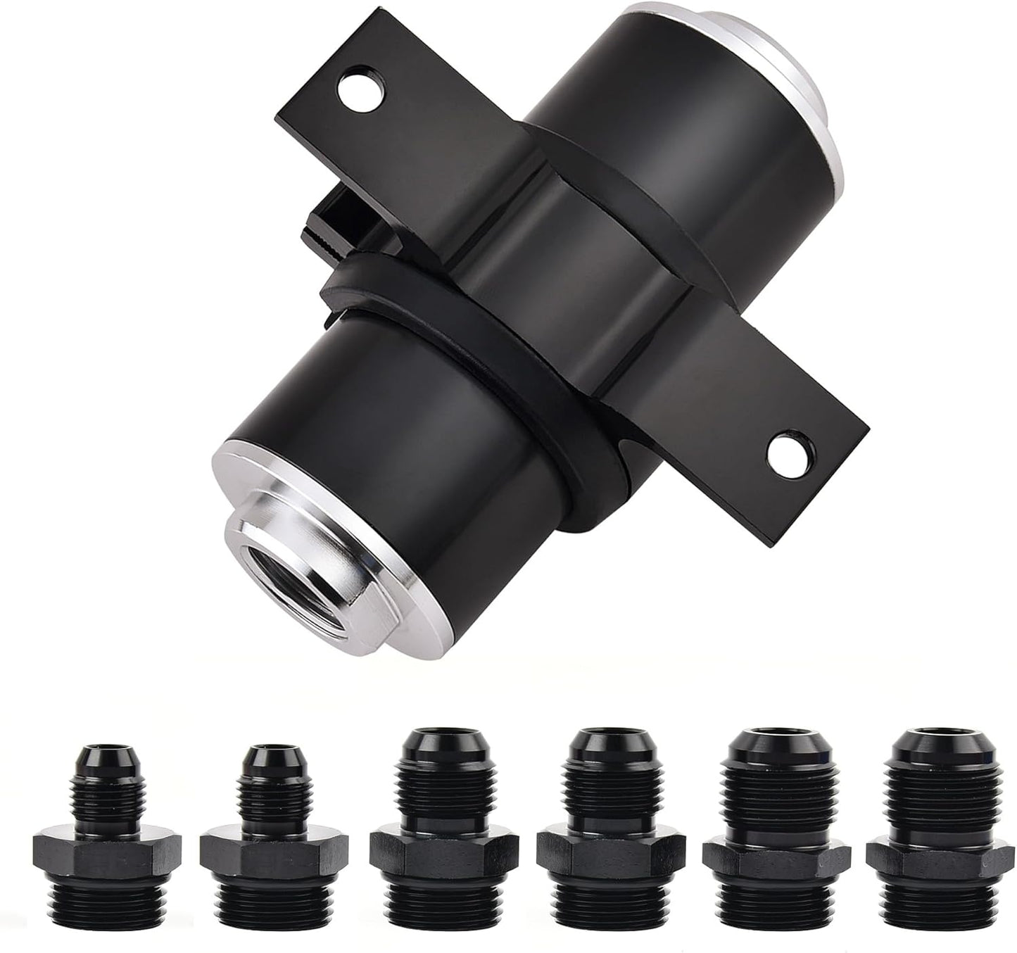 EVIL ENERGY 30 Micron Fuel Filter with 6AN 8AN 10AN Adapter&Bracket Clamp 60MM Universal