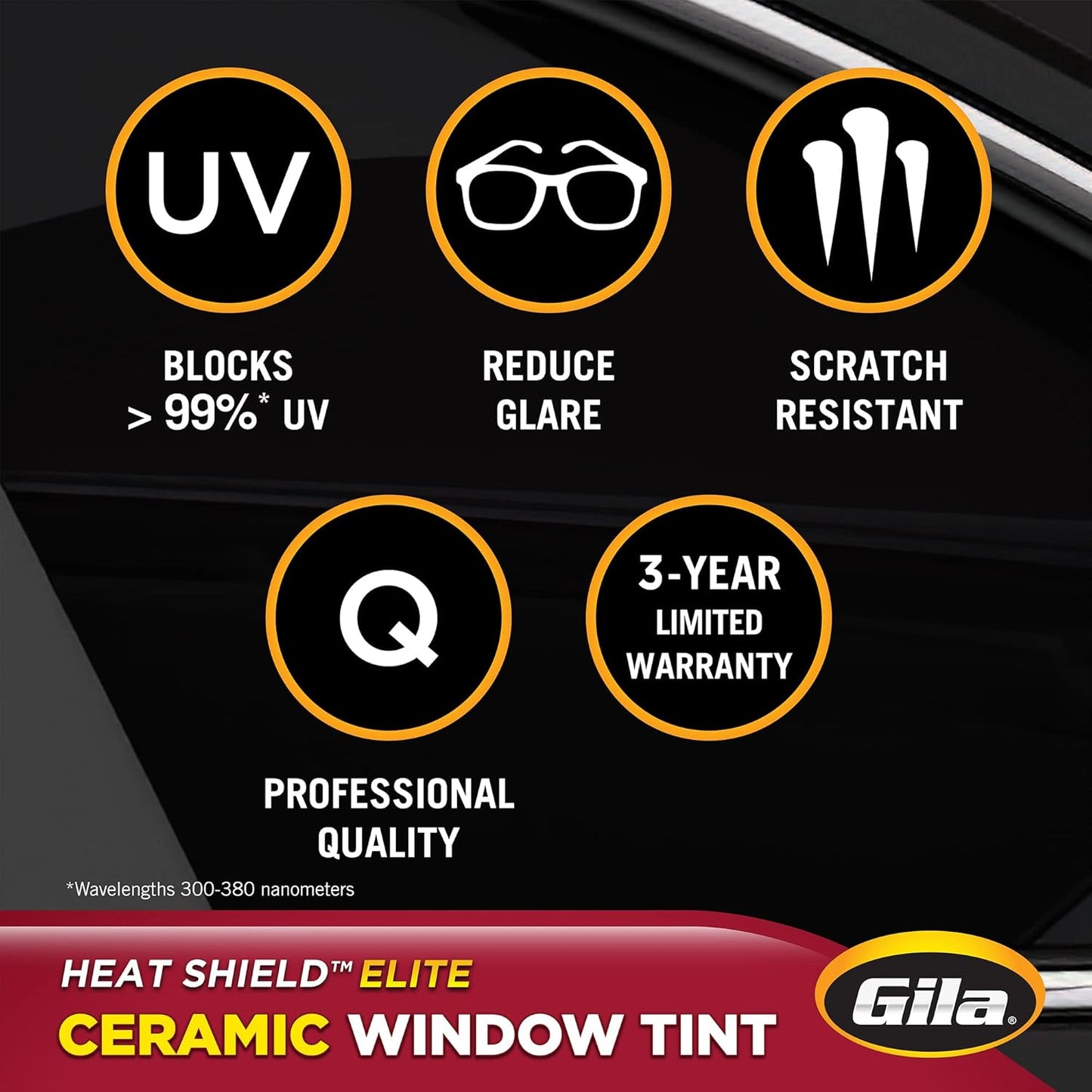 Gila®Heat Shield Elite™ Truck & SUV 20% VLT Automotive Ceramic Window Tint DIY Advanced Heat Control Glare Control 2.5ft x 10ft (30in x 120in)