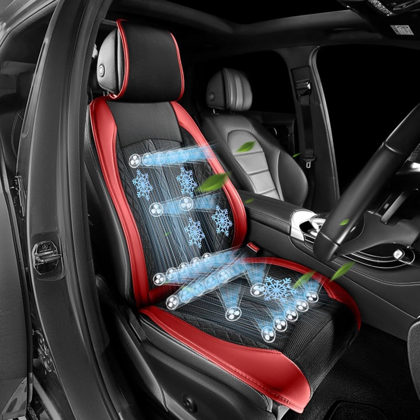 Cooling Car Seat,Car Fan Seat,12/24V System Cooling Car Seat Cushion 24 Fans 3 Cooling Speeds Anti-Sweat Universal Car Seat Covers for Summer Driving,Beige,car