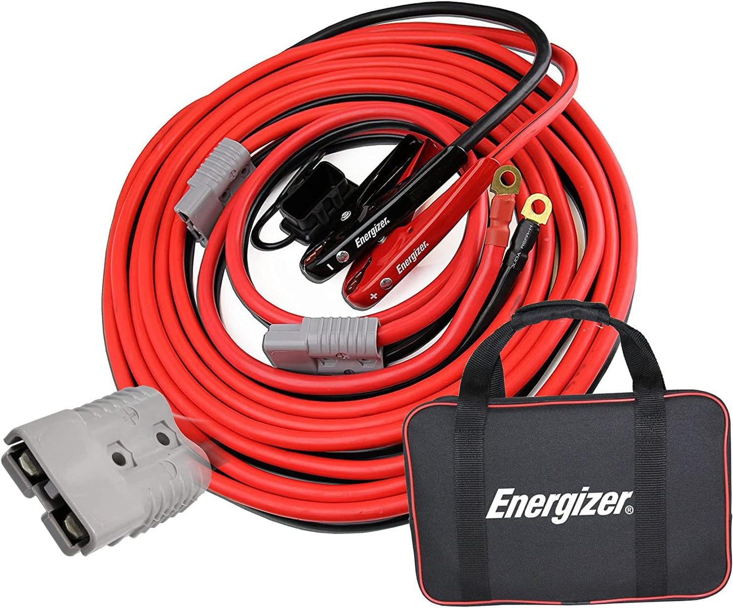 Energizer 1-Gauge 800A Heavy Duty Jumper Battery Cables 25 Ft Booster Jump Start - 25' Allows You to Boost Battery from Behind a Vehicle!