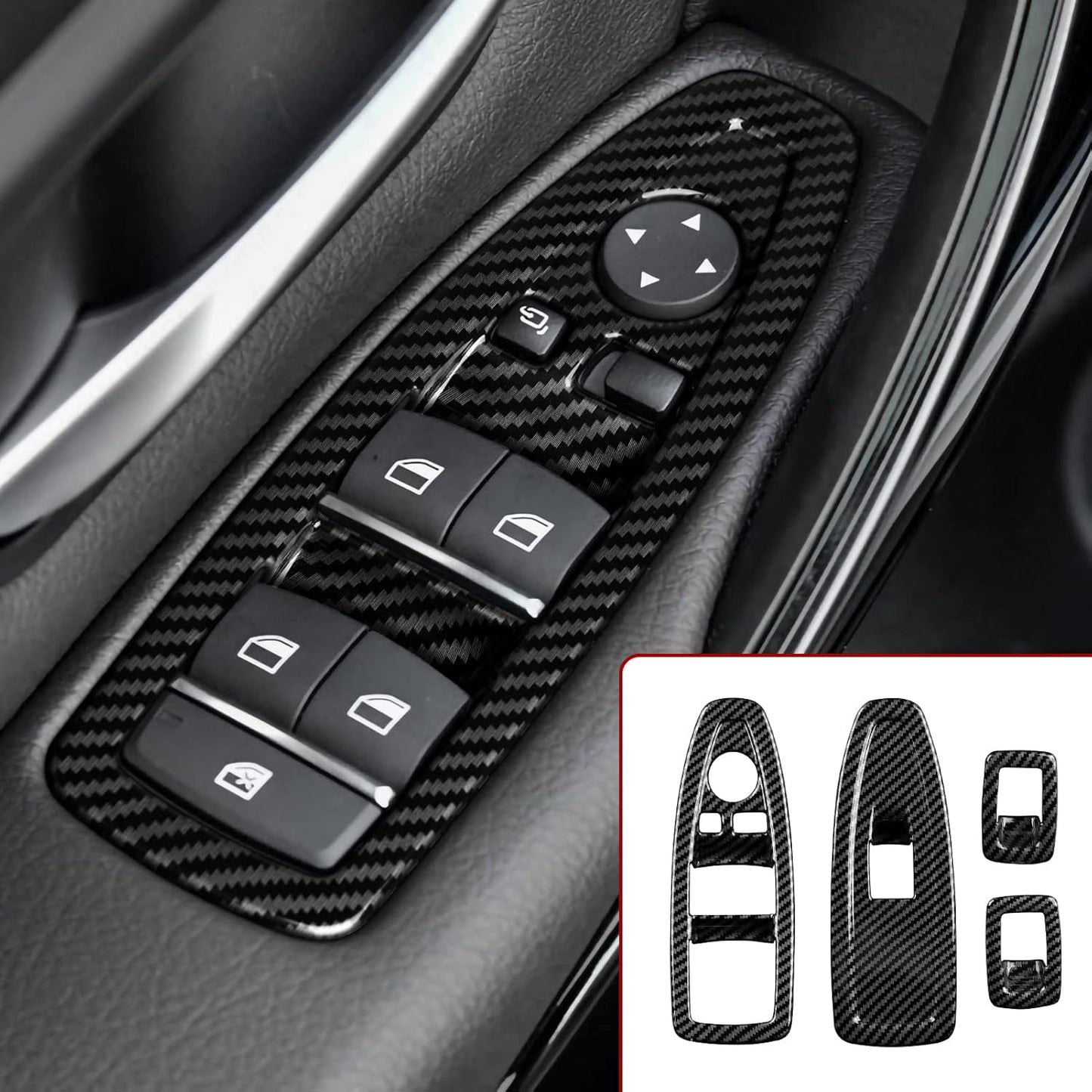 HENGYUESHANG Car Door Pull Handles Cover Carbon Style ABS Trim Decoration fits for BMW 3 4 Series F30 F31 F34 3GT F32 F33 F36 2012-2019 Interior Accessories