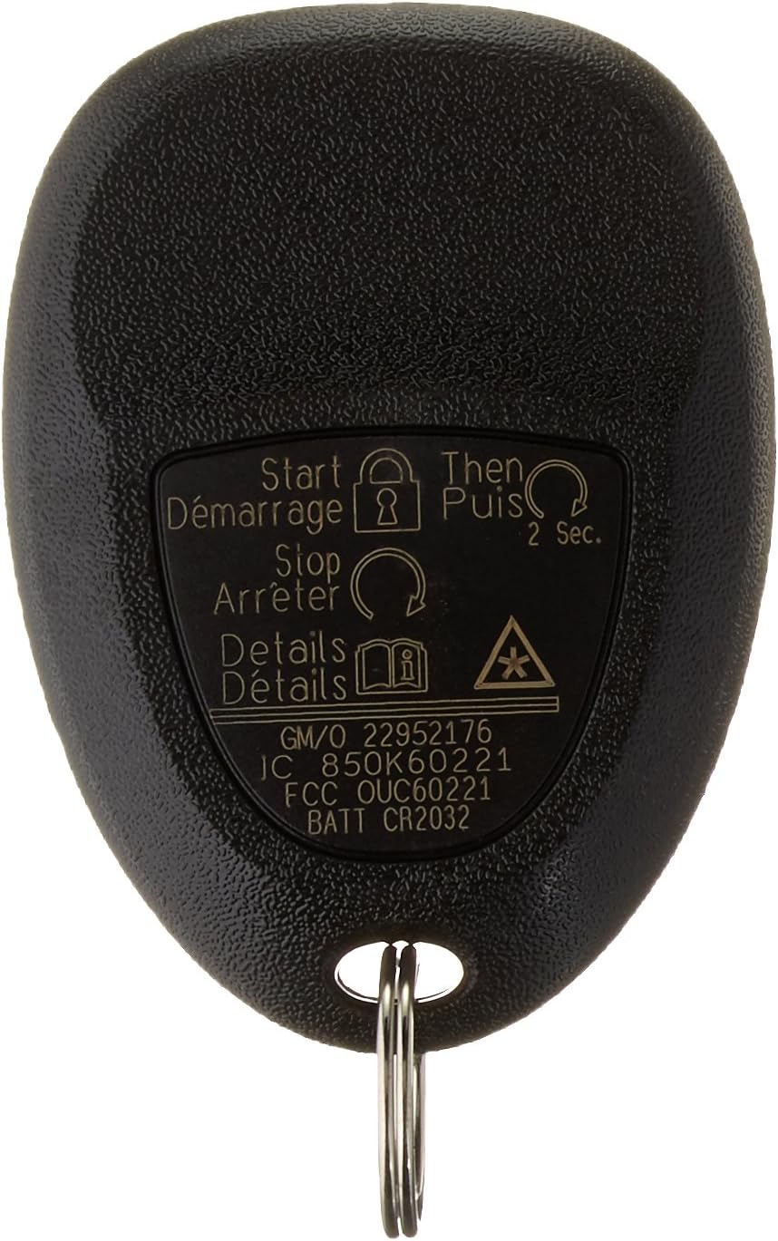 ACDelco GM Genuine Parts 22952176 5 Button Keyless Entry Remote Key Fob with Remote Start