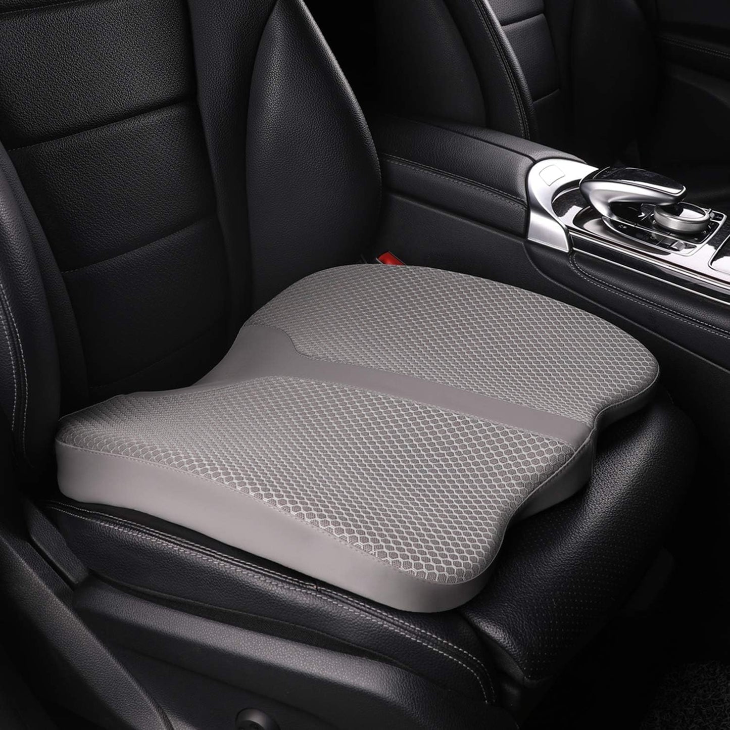 LARROUS Car Seat Cushion - Comfort Memory Foam Seat Cushion for Car Seat Driver, Tailbone (Coccyx) Pain Relief Pad, Car Seat Cushions for Driving, Office Chair Cushion (Brown)