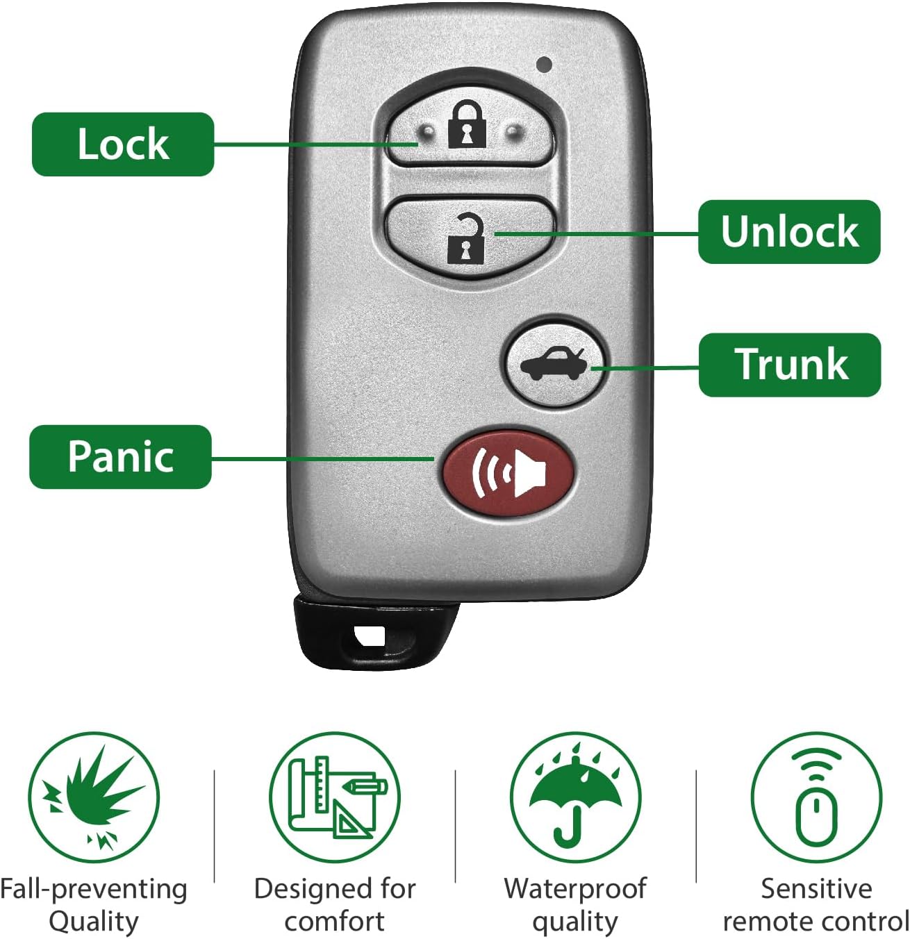 Keylessbest Replacement for 2007 2008 2009 2010 Toyota Avalon Limited Camry Hybrid GNE 0140 Board Key Fob HYQ14AAB 314.3MHz 4 Buttons