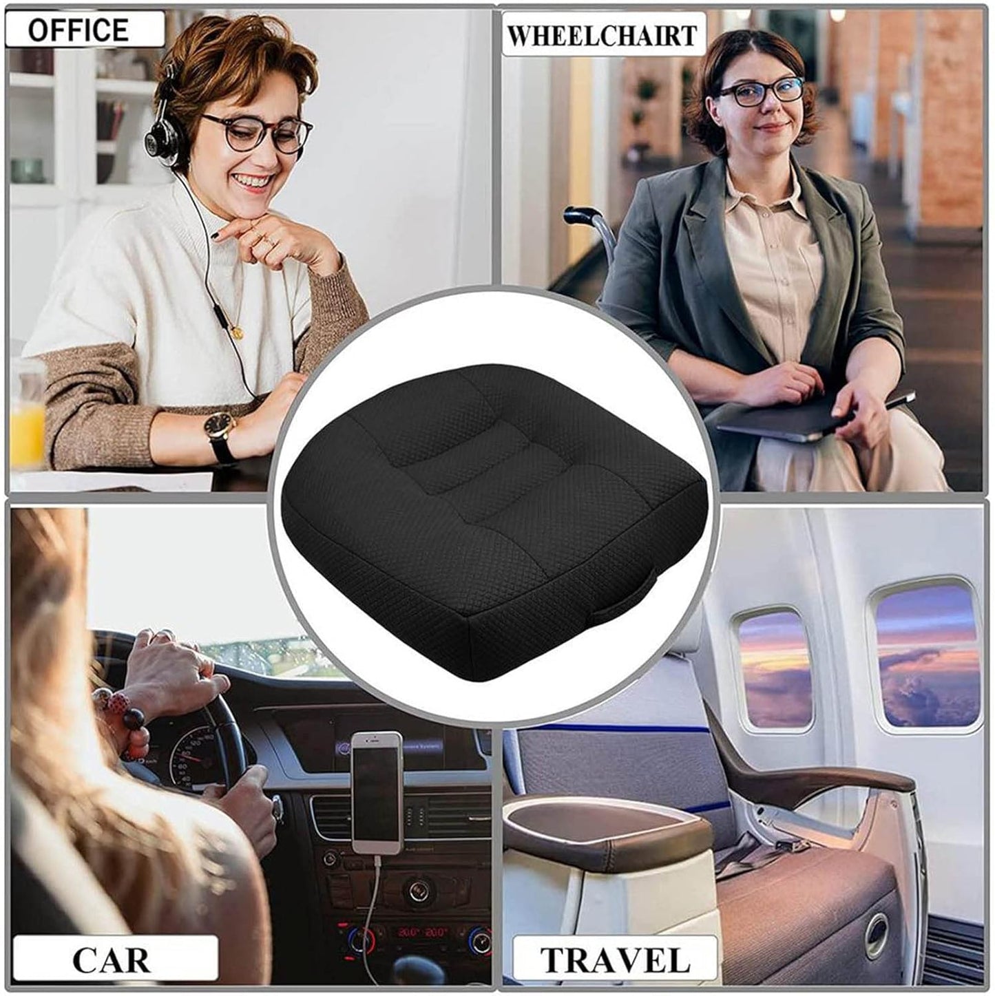SJTDM Adult Car Booster Cushion Car Booster Seat Cushion Driver Posture Cushion for Short People Thickening Booster Cushion for Cars,Trucks,Offices