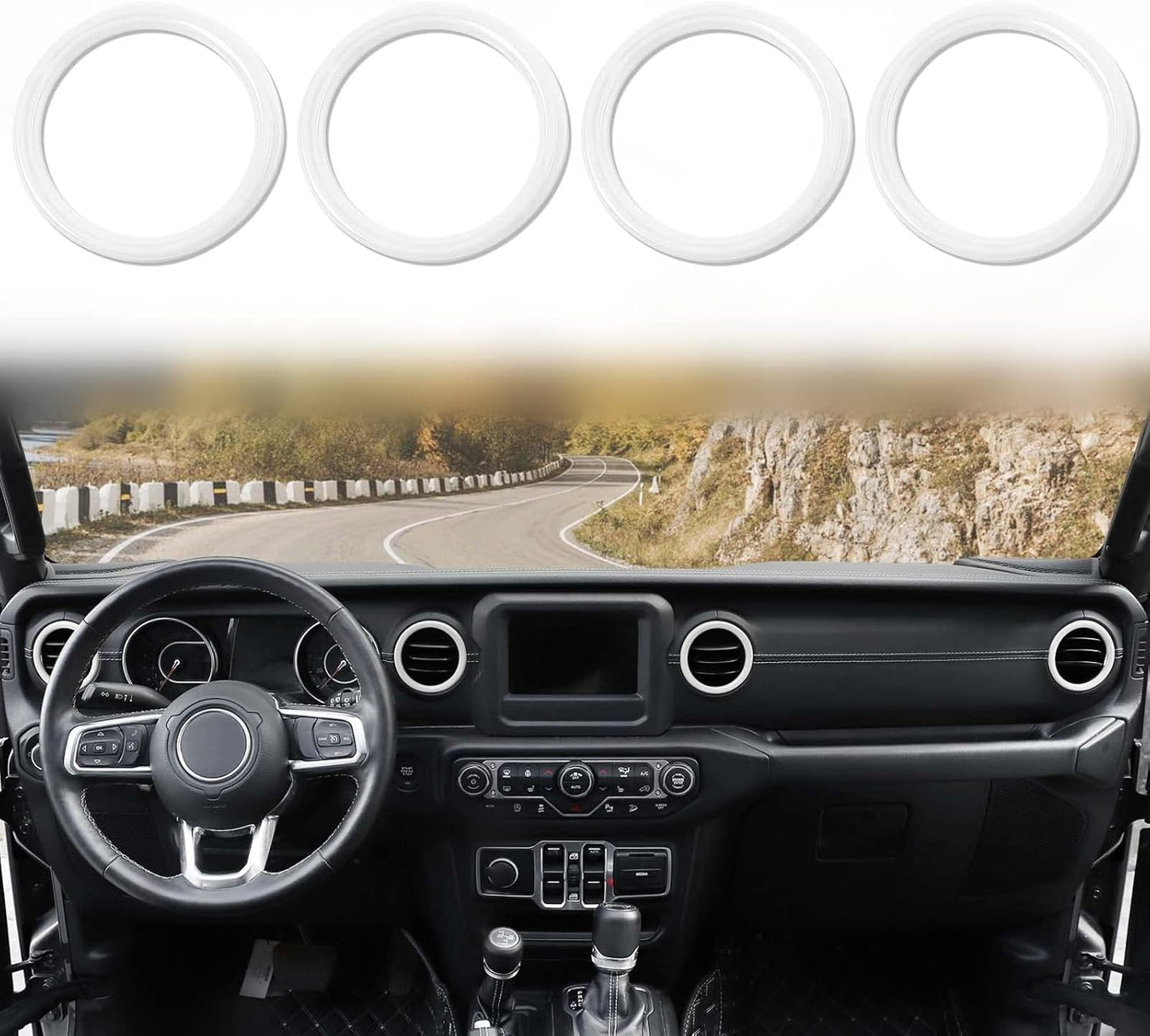 Voodonala for Jeep JL Dash Air Conditioning Outlet Bezel Ventilation Grille Embellishment Trim for 2018-2023+ Jeep Wrangler JL JLU Gladiator JT Trunk Interior Accessories Carbon Fiber