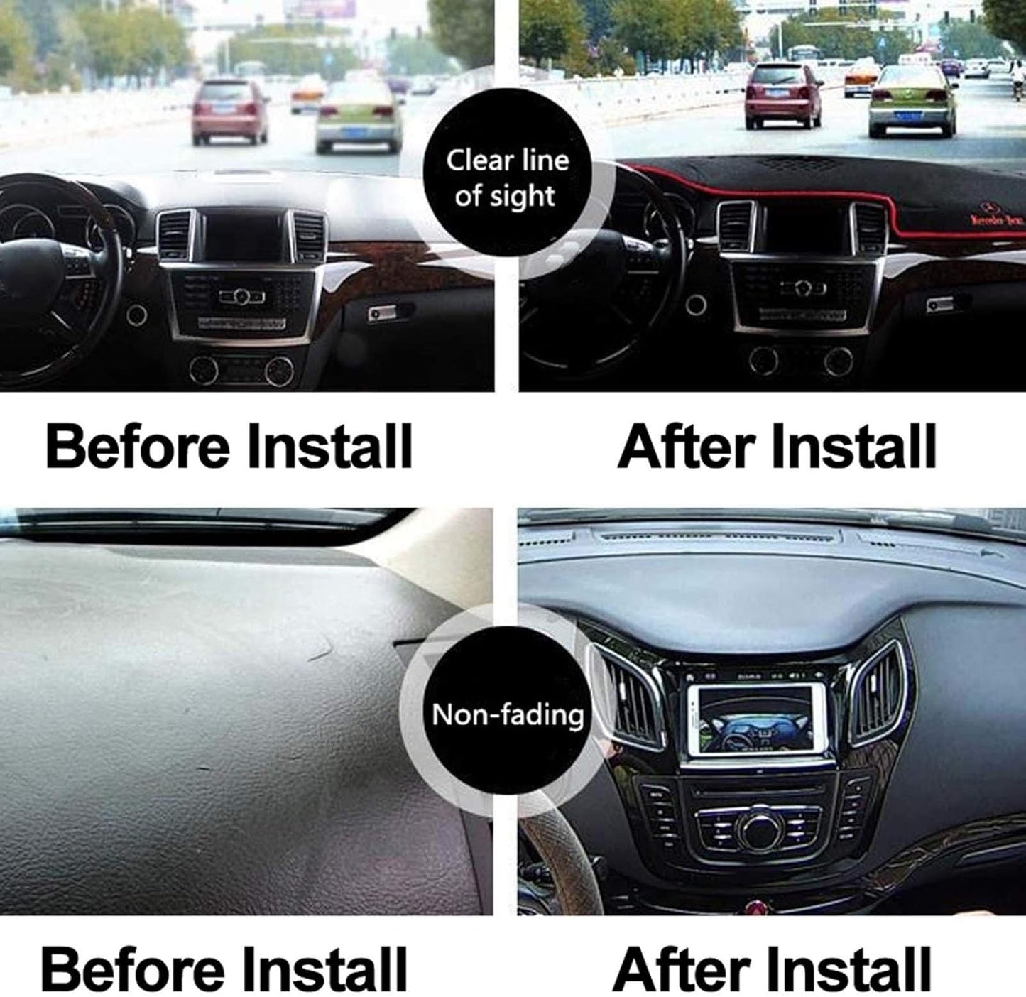 ZKSMZS 2 Layers Car Inner Dashboard Cover Dash Mat Carpet Dash Mat Sun Shade Pad,for Subaru Outback 2015 2016 2017 2018 2019