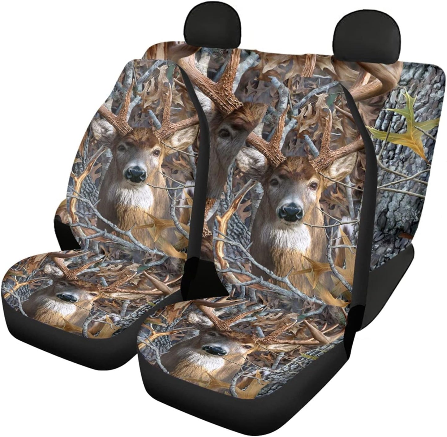 DISNIMO Spider Eyes Car Seat Cover Full Set for Women for Halloween Decorations, 4pcs Breathable Front Seat Rear Backrest Cover Soft Fabric Rear Bottom Bench Cover Universal Fit for Trucks Sedan SUV