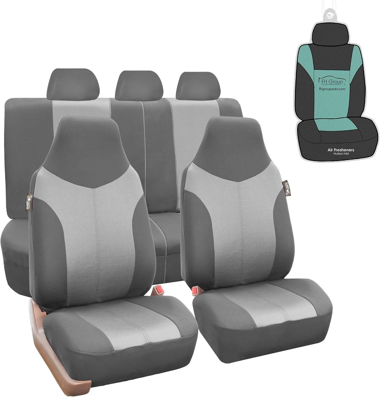 FH-FB115114 Red/Black Semi Customed Fit Solid Polka Dots Flat Cloth Auto Seat Covers Full Set