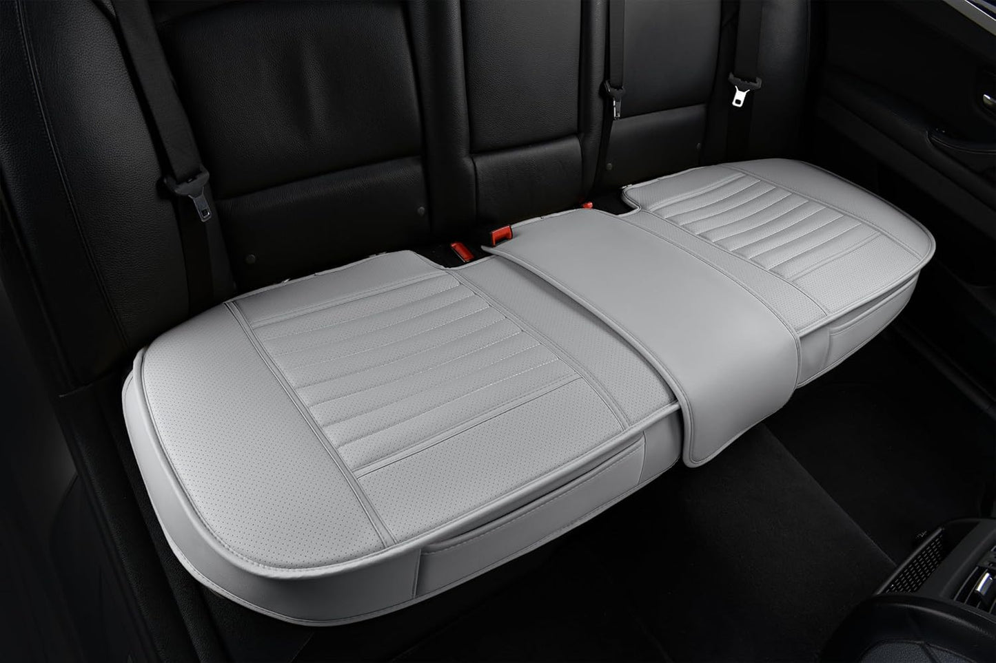 Sunny color 2pc Edge Wrapping Comfortable Car Front Seat Covers, Seat Protectors, Anti-Slip Bottom Seat Cushion Covers for Auto with PU Leather(Black)