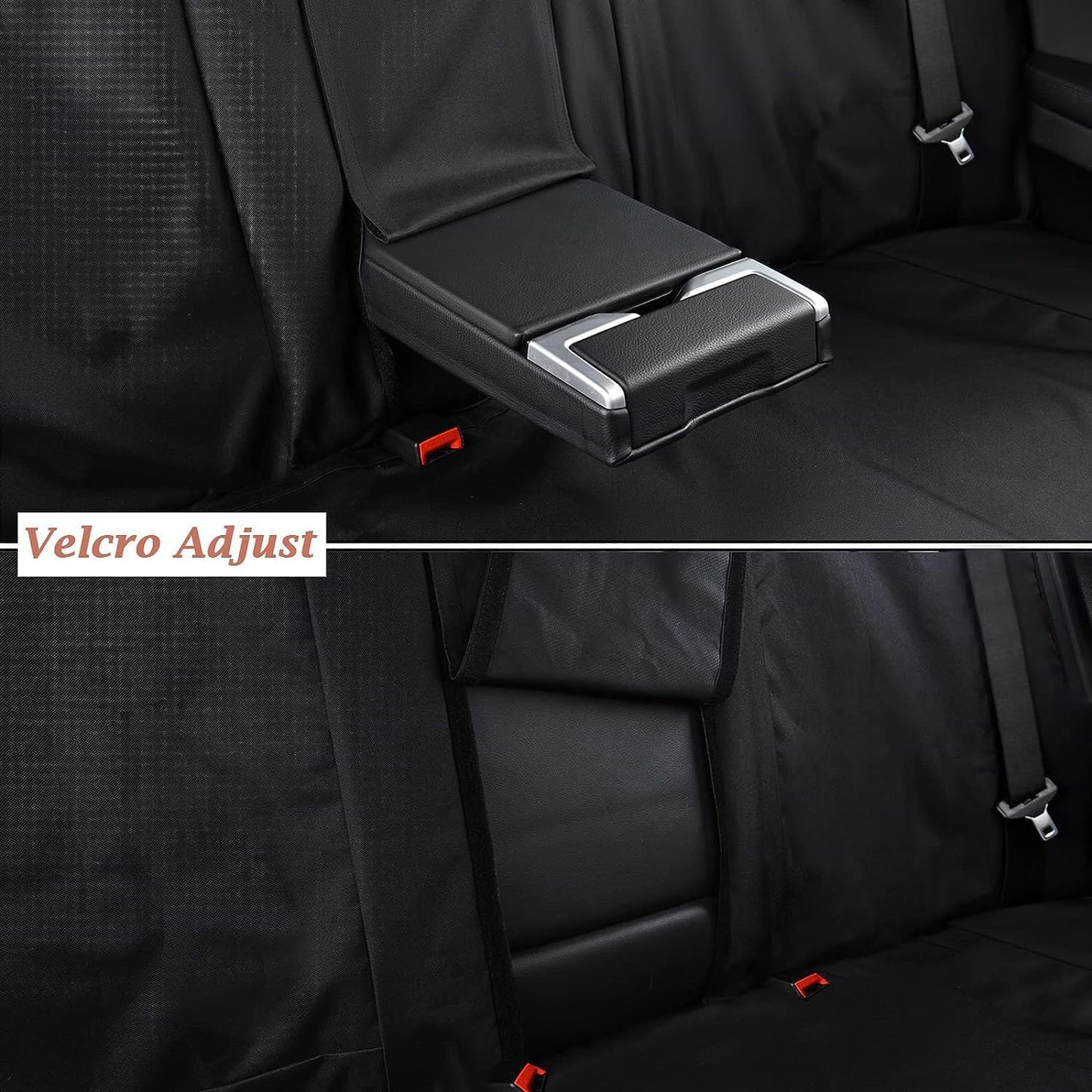 Coverado Car Back Seat Cover, Universal Oxford Back Seat Protector for Kids & Dogs, Waterproof Rear Seat Cover for Car, Car Seat Protector for Back Seat Fit for Cars Suvs Trucks and Vans(L,Black)
