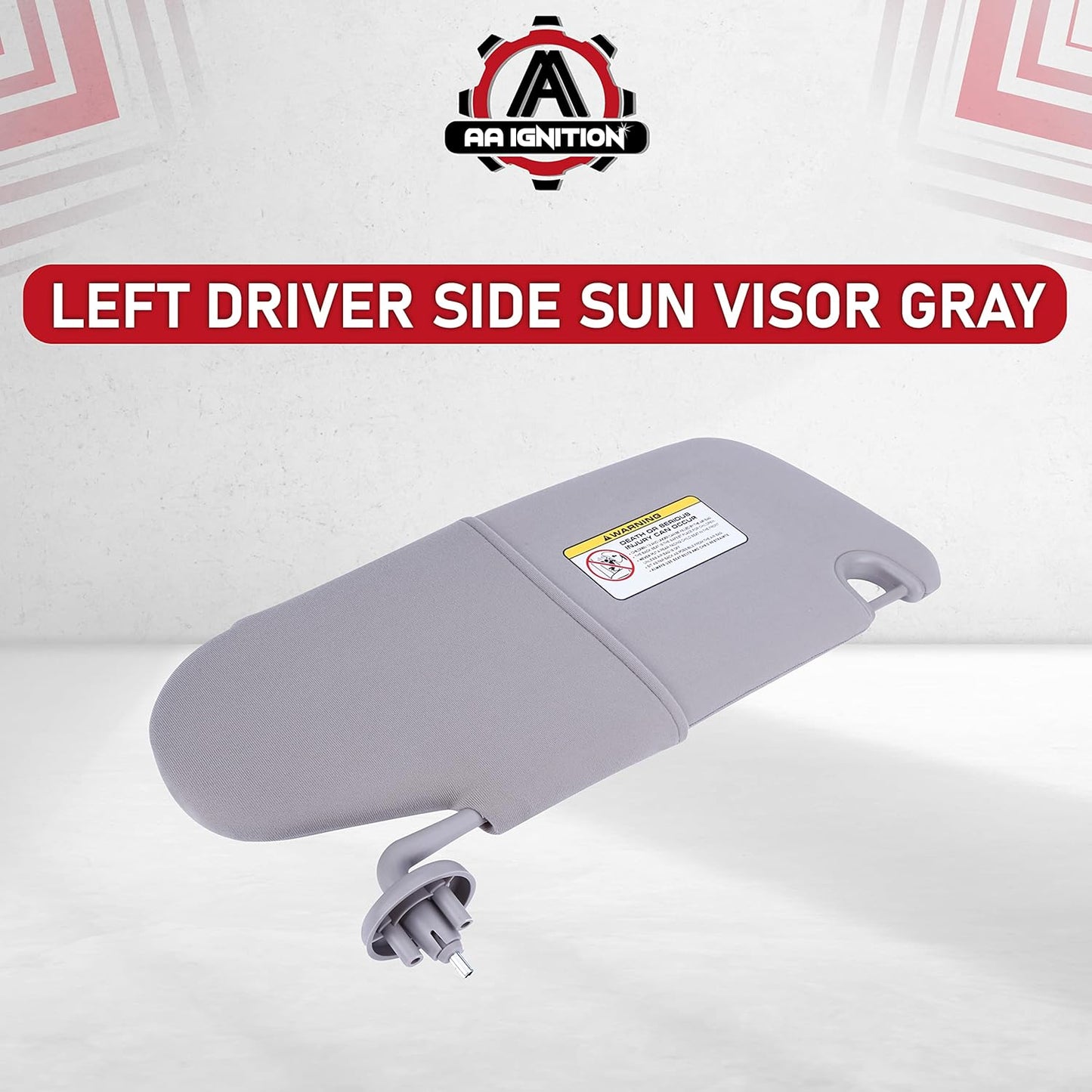 AA IGNITION Left Driver Side Sun Visor Grey - Compatible with Dodge Ram 1500, 2500, 3500 (2002-2009) - Replaces 1CT11TL2AA, 0XB05TL2AA