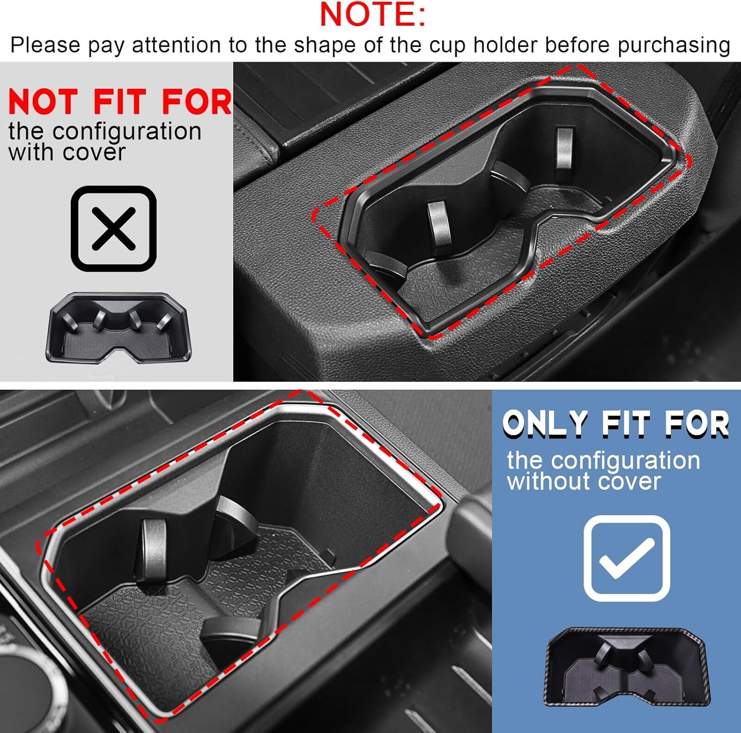 Center Console Liner Compatible for 2022 2023 Toyota Tundra Accessories Cup Holder Inserts, Door Pocket Mats, Rubber Coasters, Custom Interior Anti-Slip Dust Pads (Black)