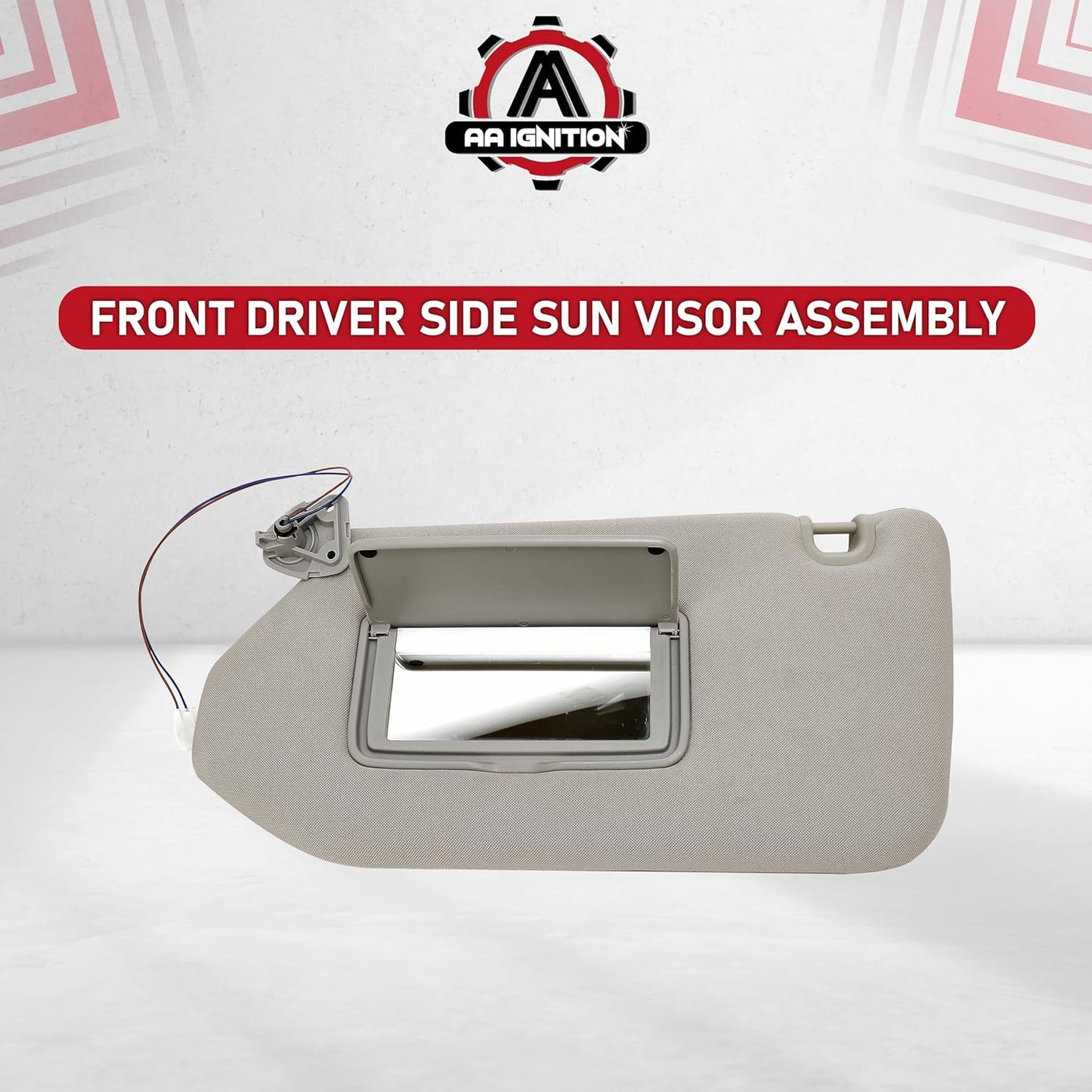 Driver Side Sun Visor Left Side Tan with Lamp - Compatible with Nissan & Infiniti - 2013, 2014, 2015, 2016, 2017, 2018 - Pathfinder, QX60, 2013 JX35 - Replaces 96401-9PB0A, 96401-3JA0A, 96401-3KM0A