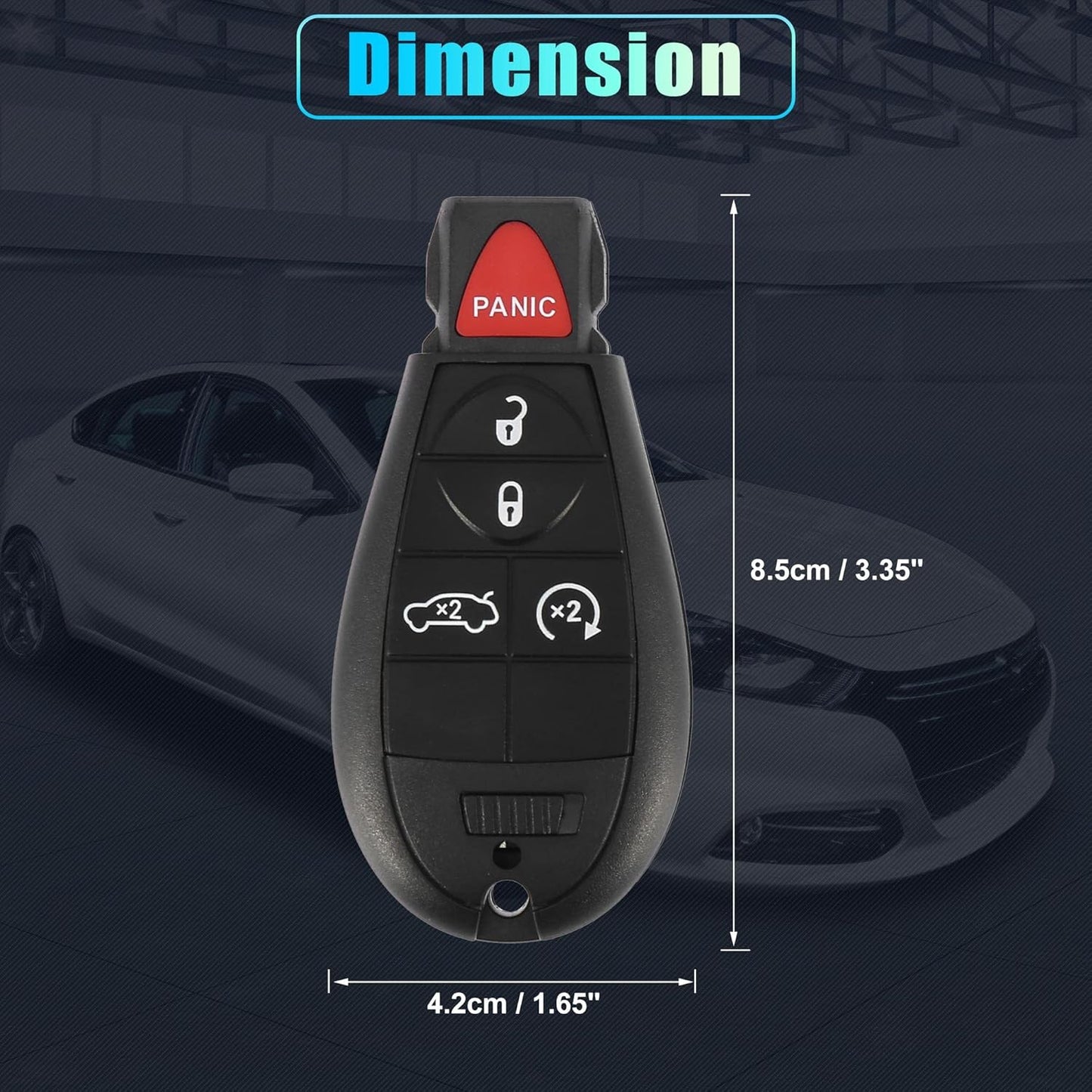 X AUTOHAUX 2pcs 433Mhz Replacement Keyless Entry Remote Car Key Fob for Dodge Dart 13-16 M3N32297100