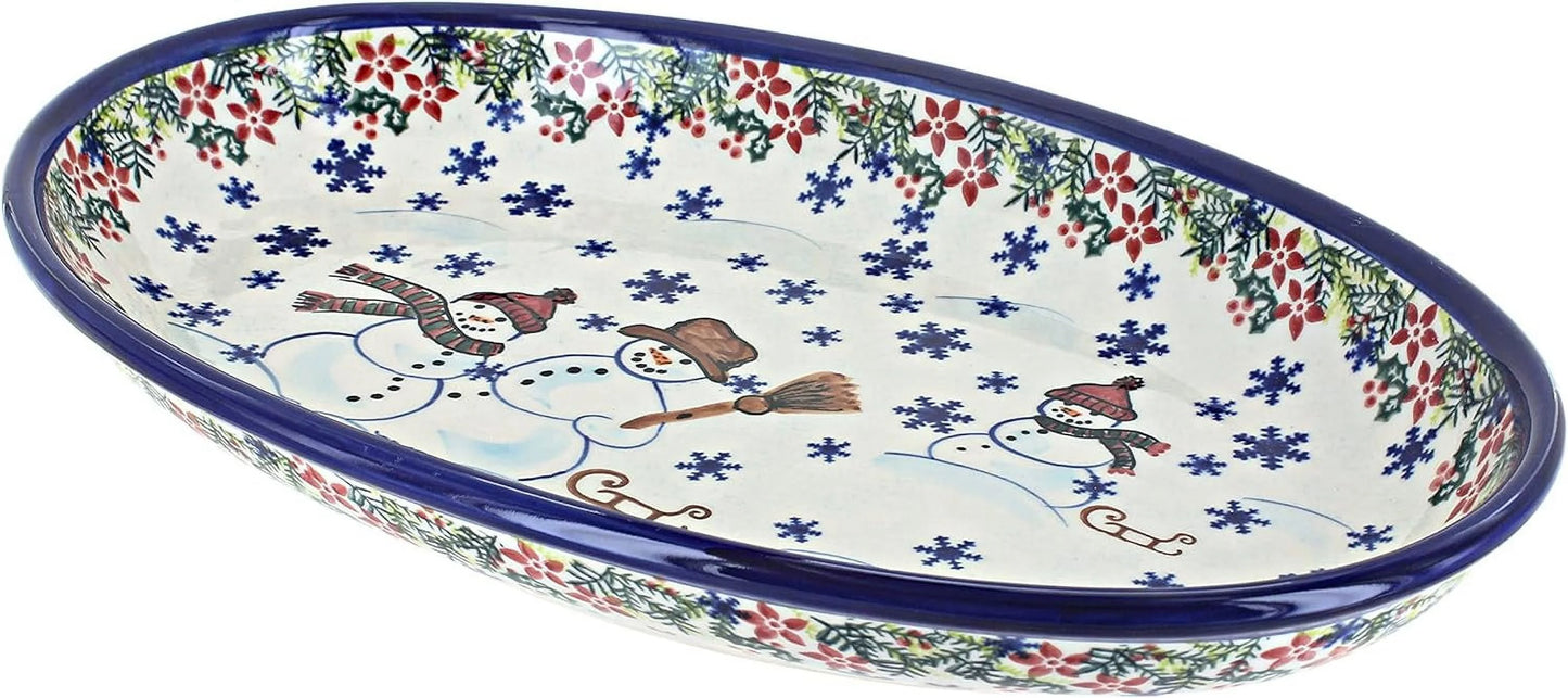Polish Snowflake Friends Oval Platter