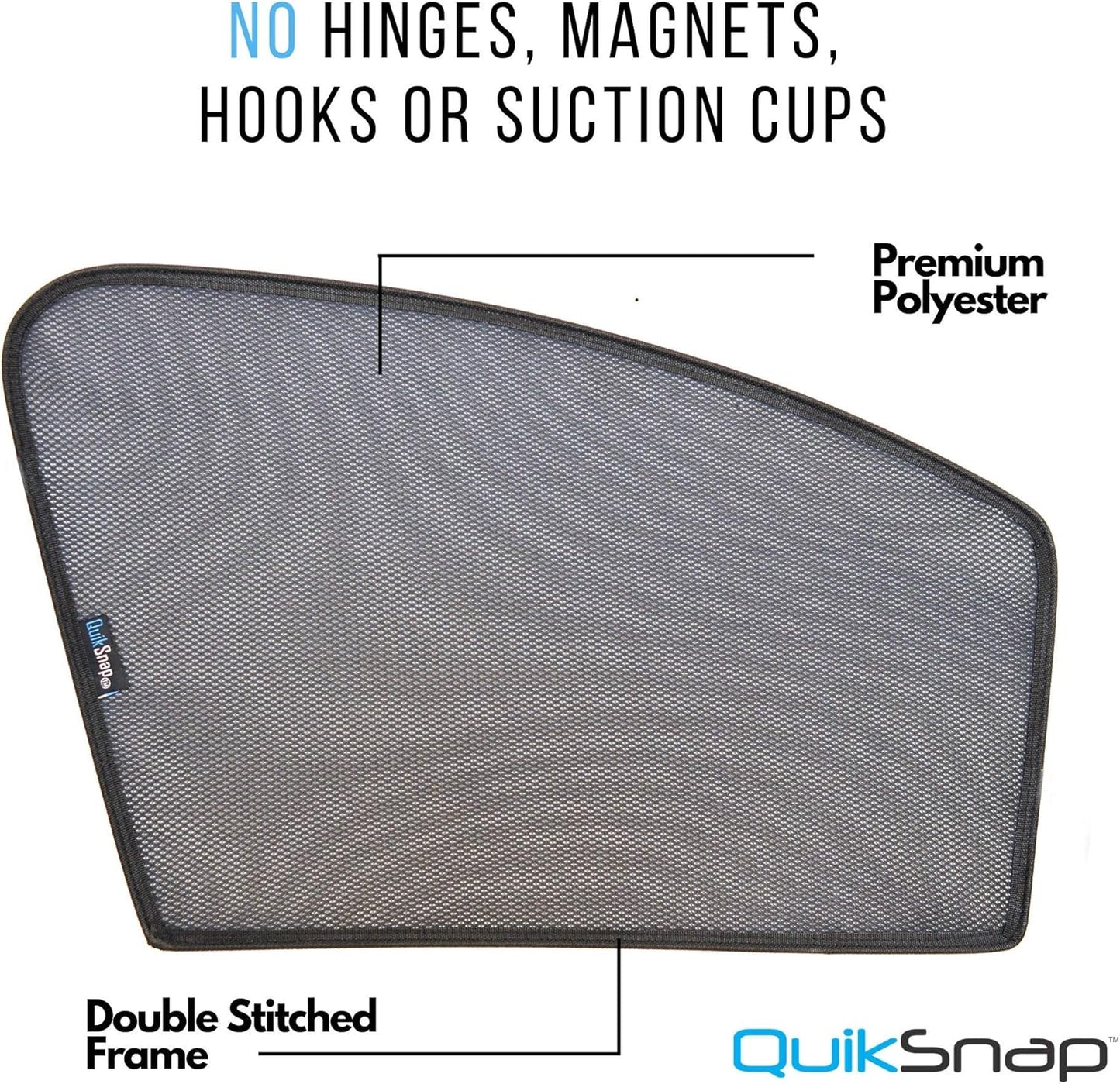 QuikSnap sunshades - Custom Side Window sunshades (Compatible with Toyota Corolla 2014-2018) (Set of 4)
