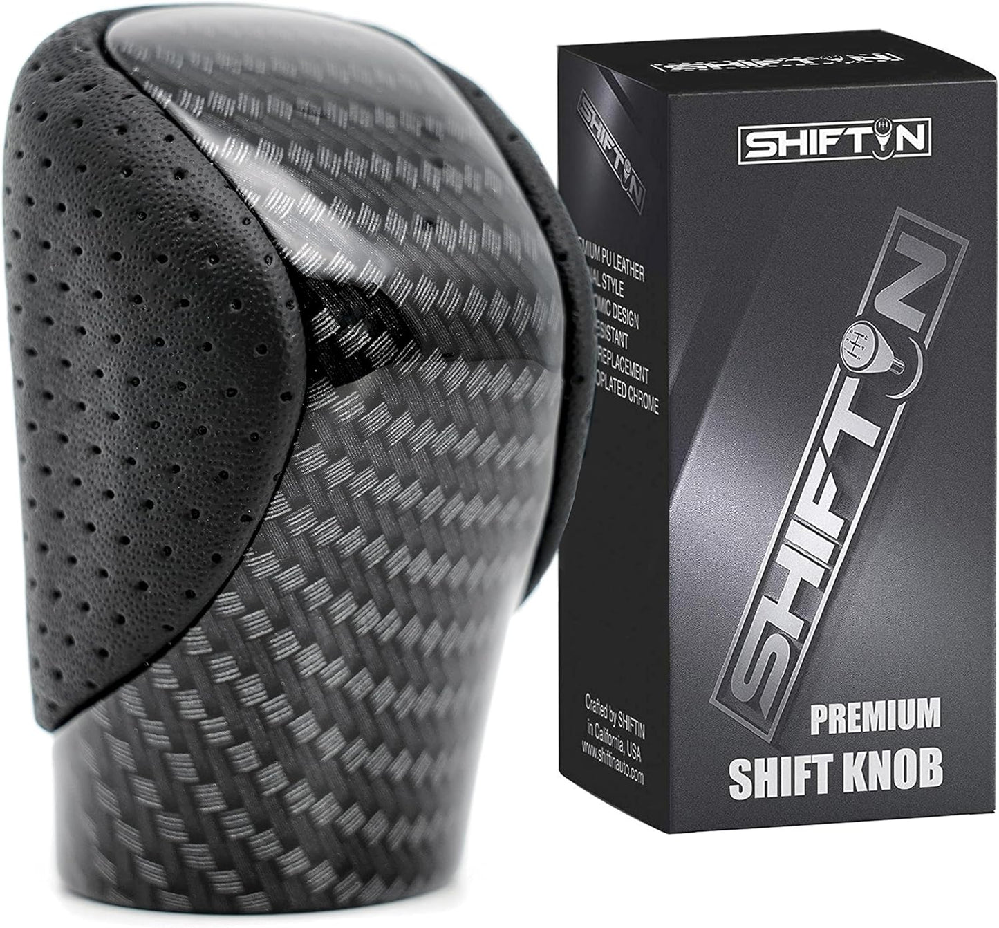 SHIFTIN Gear Shift Knob Shifter for Lexus ES GS GX is NX RC RX 200t 300 350 3450h 450hL 350L (Rioja Red Rose/Carbon Fiber Pattern)