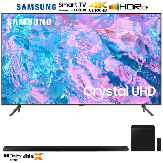 Samsung UN58CU7000 58 inch Crystal UHD 4K Smart TV (2023 Model) Bundle with Samsung HW-S800B 3.2.1ch Soundbar (Black) with Wireless Dolby Atmos DTS:X