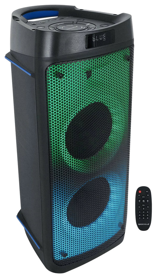 Rockville BASS PARTY 65 1200w LED Bluetooth House Party Speaker System+Mic Input