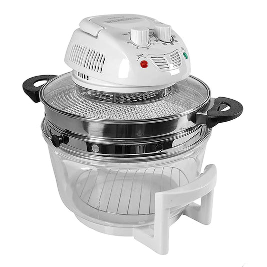 NutriChef Air Fryer, Infrared Convection Oven, Halogen Oven Countertop, Healthy Cooking, Stainless Steel, 13 Quart 1200W, Prepare Quick Healthy Meals, Great for French Fries & Chips (White)