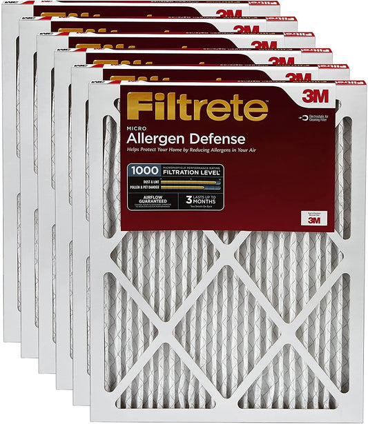 Filtrete AD06-6PK-2E 9806DC-6 Micro Allergen Pleated Air Filter, 6 Count Pack of 1